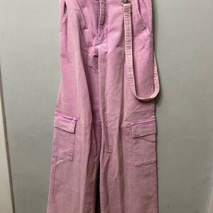 Forever 21 Light Pink Corduroy Overalls